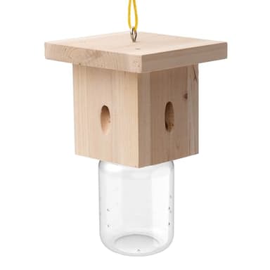 1 PCS Wood Carpenter Bee Trap for Outside - Best Bee Trap - Nature Hanging Carpenter Bee Traps Plastic Jar Outdoor - Insect Traps