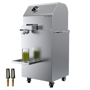 BOOROS Sugarcane Juice Machine 1100W Sugarcane Juicer With 3 Stainless Steel Rollers and 2.4" Extra Large Inlet, 300KG/H High Output Commercial Sugar Cane Juice Extractor,110V,Home/Commercial