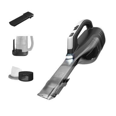 BLACK+DECKER Dustbuster Reveal Handheld Vacuum Cordless, Car Vacuum Portable Cordless, LED Light, Long Run Time, Rechargeable Lightweight Dust Buster, Includes Crevice Tool, Charging Base (HLVD320B42)