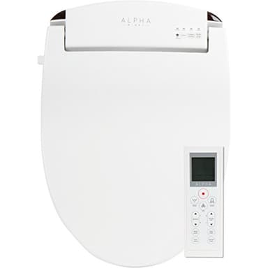 ALPHA BIDET JX2 Elongated Bidet Toilet Seat, White, Endless Warm Water, *NEW* Bowl Mist, LED Light, Quiet Operation, Wireless Remote, Stainless Steel Nozzle, Sittable Lid, 3 Year Warranty