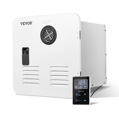 VEVOR RV Tankless Water Heater, 42000BTU, Instant Shower with 15 x 15 inches White Door and Remote Controller, Ideal for RVers' Family Everyday Use