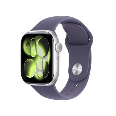 Apple Watch Series 11 [GPS 42mm] Smartwatch with Silver Aluminum Case with Purple Fog Sport Band - S/M. Sleep Score, Fitness Tracker, Health Monitoring, Always-On Display, Water Resistant