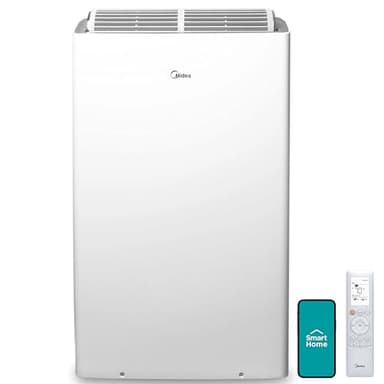 Midea Duo 14,000 BTU(12,000 BTU SACC) High Efficiency Inverter, Quiet Portable Air Conditioner, Cools up to 550 Sq.Ft., Works with Alexa/Google Assistant, Includes Remote Control&Window Kit (Renewed)