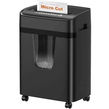 Bonsaii 12-Sheet Micro-Cut Paper Shredders for Home Office, Heavy Duty Document Shredder with 5.5 Gallon Pullout Bin for CD/Credit Card/Staple, 30 Mins Continuous Run Time, P-4 High Security, C282-B