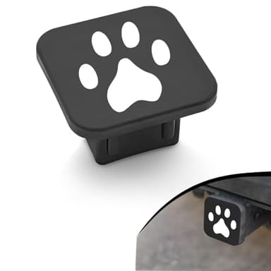 YYTQP 2 Inch Trailer Hitch Cover, Dog Paw Rubber Dustproof Waterproof Plug, Tow Hitch Square Mouth Receiver Plug Protector, Tow Hitch Cover for Most Vehicles, SUV, RV, Pickup, ATV (No Buckle Type)