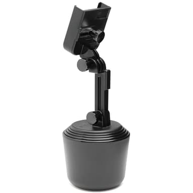 WeatherTech CupFone Two View with Extension – Adjustable, Universal Cup Holder Cell Phone Mount Car & Truck Accessory – Best Design for iPhone & Smartphone Charging – Black Metal Knobs
