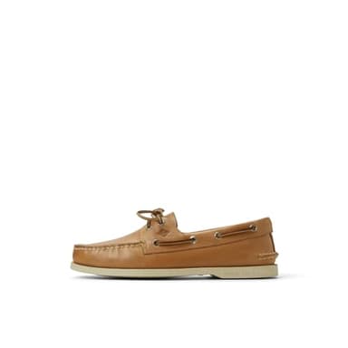 Sperry Men's Authentic Original 2-Eye Leather Boat Shoe, Cream, 10.5