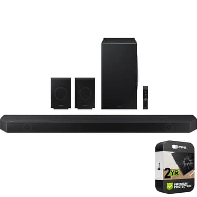 Samsung (Refurbished) HW-Q990D Q-Series 11.1.4 ch. Wireless Dolby Soundbar with Q-Symphony (2024) Bundle with 2 Year Enhanced Protection Pack (Renewed)