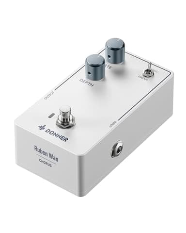 Donner X Ruben Wan CELESTIA Chorus Pedal, Dual-Mode Analog Guitar Effect Pedal with True Bypass, RATE/DEPTH Control for Electric Guitar & Bass, DIY Stickers & Panda Fret Wrap Included