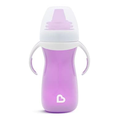 Munchkin Gentle Transition Baby Sippy Cup, Baby's First Sippy - Helps Babies & Toddlers Transitioning from Bottles to Cups, Spill Proof, 9 Months & Up, 10 Ounce, 2 Pack, Blue/Green