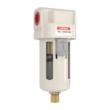 AIRZOE 3/8" NPT Air Dryer for Compressor - Air Compressor Water Separator AF3000-03, Semi-Auto Drain,5 Micron Brass Element, Poly Bowl