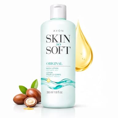 Avon Skin So Soft Original Body Lotion for Women, Paraben-Free Moisturizing Hand and Body Lotion for Dry Skin with Jojoba Oil, Non-Greasy Lightweight Body Moisturizer, 24-Hour Hydration, 11.8 fl oz