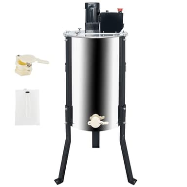 Honey Lake 3 Frame Electric Honey Extractor – Stainless Steel Drum, Adjustable Speed & Height, 140W Quiet Motor, Transparent Lid, Honey Spinner for Beekeeping Harvest