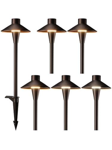 LEONLITE Update 5CCT Low Voltage Pathway Lights, 12-24V LED Landscape Path Light, 1800/2700/3000/4000/5000K, CRI90, IP65 Waterproof Landscape Lighting, Aluminum Housing, Oil Rubbed Bronze, Pack of 6