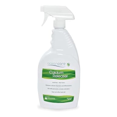 OCEANCARE Products - Calcium Releaser - Quart Trigger Spray, 32 FL OZ - Pool Tile Cleaner Calcium Remover, Safe on Glass, Porcelain, and Ceramic Surfaces - Calcium Cleaner - Tile and Grout Cleaner