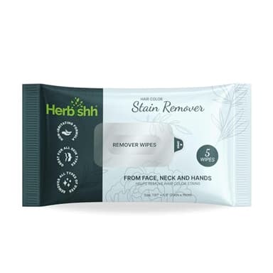 Herbishh Hair Color Stain Remover Wipes – Gentle Formula for Dye Cleanup – Easy Clean Travel Pack With 5 Skin-Friendly Wipes (Pack of 1)