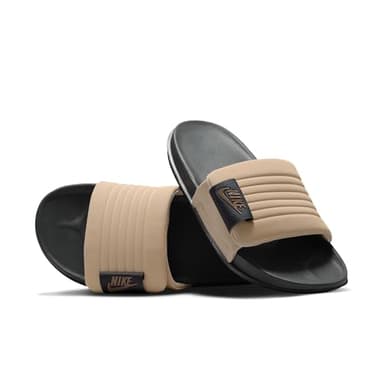 Nike Men's Offcourt Adjust Slides Sport Sandal, Anthracite/Mink Brown-Linen, 9