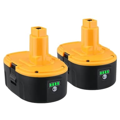 High Capacity 2Pack DC9096 7000mAh Lithium Ion Battery Replacement for Dewalt 18V Battery DC9098 DC9099 DC9182 Compatible with Dewalt 18V Cordless Power Tools