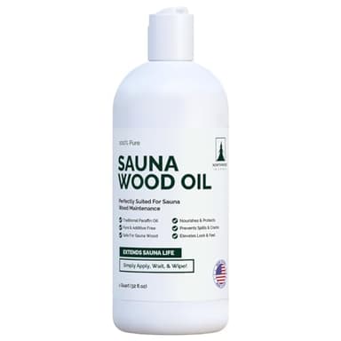 Northwood Sauna - Sauna Wood Oil - 100% Pure Paraffin Oil - Traditional Sauna Sealer - 1 Quart (32 Fl Oz)