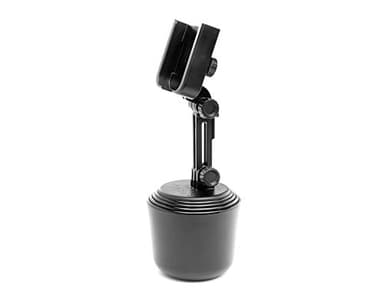 WeatherTech CupFone with Extension – Adjustable, Universal Cup Holder Cell Phone Mount Car & Truck Accessory – Best Design for iPhone & Smartphone Charging – Black Plastic Knobs