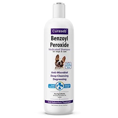Curaseb Benzoyl Peroxide Dog Shampoo – Relieves Dandruff, Scaling, Scratching and Folliculitis, Veterinary Strength Formula