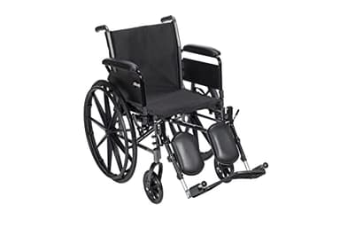 Drive Medical K318DFA-ELR Cruiser III Lightweight Folding Wheelchair with Flip Back Detachable Full Arms and Elevating Leg Rest (Black, 18 Inch, 39lbs)