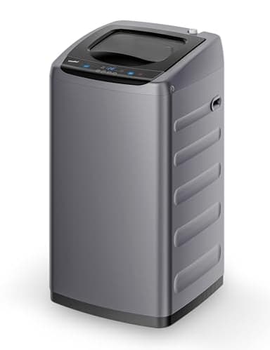 COMFEE' Portable Washing Machine, 0.9 cu.ft Compact Washer With LED Display, 5 Wash Cycles, 2 Built-in Rollers, Space Saving Full-Automatic Washer
