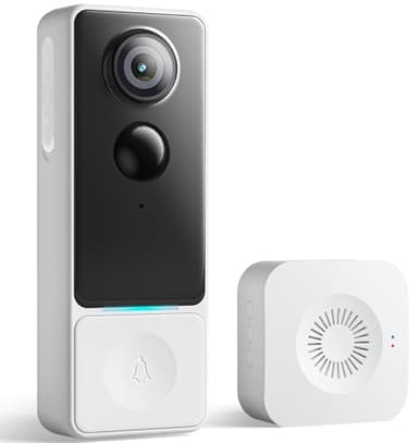 3MP Camera Doorbell Camera Wireless Video Doorbell 2K HD- No Subscription Required, Free Human Motion Detection, Package Detection, Battery Powered, Works with Alexa &Google Assistant,2.4GHz WiFi Only