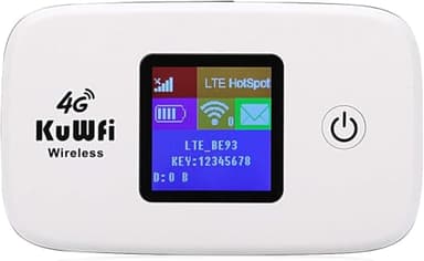 KuWFi 4G LTE Mobile WiFi Hotspot Unlocked Wireless Internet Router Devices with SIM Card Slot for Travel Support B1/B3/B5/B7/B8/B20 in Europe Caribbean Africa