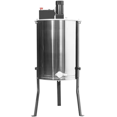 VIVO Electric Honey Extractor 8 Frame Rack (4 Deep Frames), Food Grade Stainless Steel Honey Processing Equipment, Powered Honeycomb Drum Spinner with Transparent Lid, BEE-V004E
