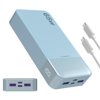 JUOVI Portable Charger 65W Power Bank 20000mAh Compact USB C Laptop Power Bank Fast Charging Battery Pack for Laptop MacBook Dell XPS iPad Tablet Steam Deck iPhone 17/16/15/14 Series Samsung and More