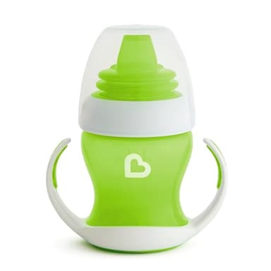 Munchkin Gentle Transition Baby Sippy Cup, Baby's First Sippy - Helps Babies & Toddlers Transitioning from Bottles to Cups, Spill Proof, 4 Months & Up, 4 Ounce, Green