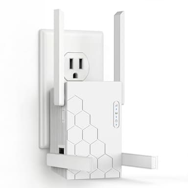 WiFi Extender Signal Booster, Dual Band 5.8GHz&2.4GHz WiFi Booster, Covers Up to 10200 Sq.ft, 1200M WiFi Repeater with One Ethernet Port, 1-Tap Setup