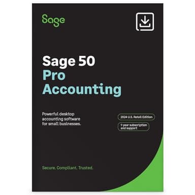 Sage 50 Pro Accounting 2024 U.S. 1-Year Subscription Small Business Accounting Software [PC Download]