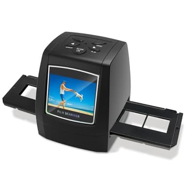 35mm Film Scanner & Slide Scanner with 2.4" LCD Screen, 135 Negative & Slide to Digital JPEG Converter, Portable Film Digitizer with Easy-Load Adapters for Old Photo Slides and Negatives
