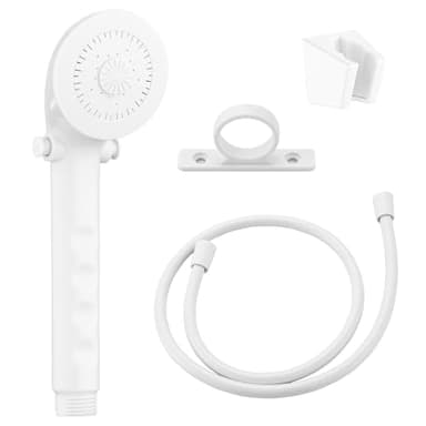 RV Shower Head with Hose, RV Outside Shower Parts with Pause Function, Outdoor Shower Replacement for RV, Camper, Van, Travel Trailer, Motorhome and Boat (White)