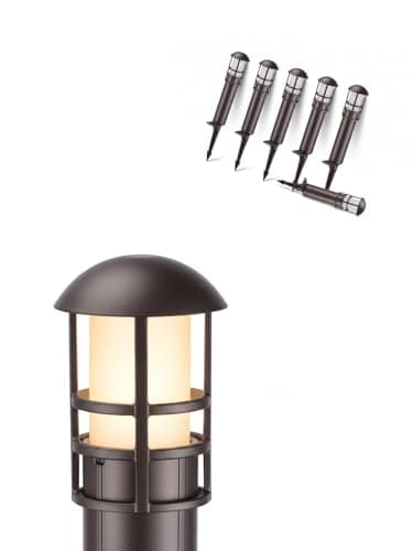 LEONLITE Low Voltage Landscape Pathway Lights, 3W 12V AC/DC Landscape Lighting, IP65 CRI90+ Pathway Lighting Wired for Yard Lawn, Oil Rubbed Bronze Aluminum, ETL Listed, 3000K Warm White, Pack of 6