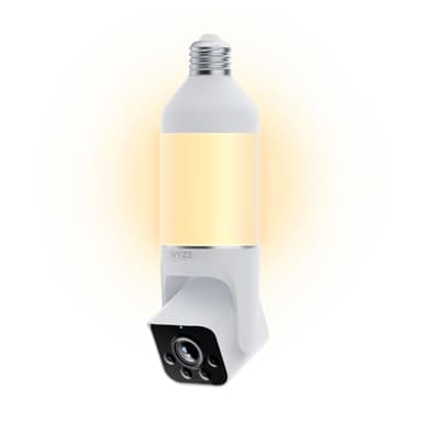 WYZE Bulb Cam - 2K HD Smart Light Bulb Security Camera with Color Night Vision, 800-Lumen Dimmable LED, 160° Wide View, Motion Detection & Siren, E26 Socket, Alexa/Google/IFTTT