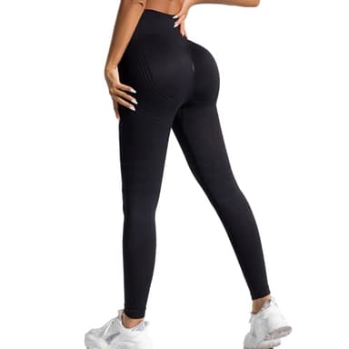 Deedlite Cellulite Leggings, 3D Leggings Anti Cellulite for Women, Push-Up Sculpting Yoga Fitness Sport Pants (Black, M)