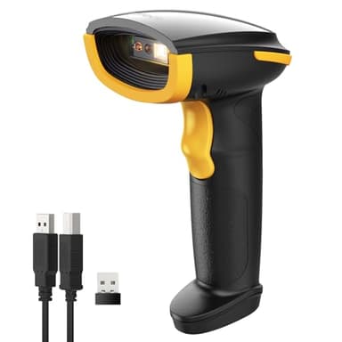 Inateck Bluetooth Barcode Scanner, 1D 2D QR Code Scanner Wireless with 2.4G, Bluetooth, and USB 3-in-1, 2600mAh Battery, Includes APP and SDK, Support Screen Scanning, BCST-23 Black