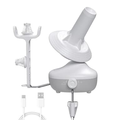 Etcokei Yarn Winder, Electric Yarn Ball Winder for Crocheting, Compact Yarn Cake Winder with Strong Tension Stepless Speed, Automatic Yarn Spinner Wool Winder, Ideal Helper for Knitting Lovers(White)