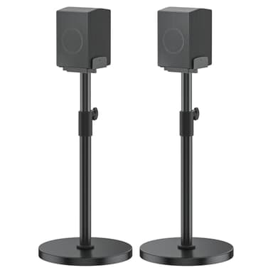 Adjustable Speaker Stand Pair for Samsung HW-Q990D/Q990F/Q930F/Q990C/Q930C/Q900C, Height Extend 29"–37.5", Dual Side Clamp Fit 5"–11" Samsung Rear Speaker Stands, for SWA-W200D/SWA-9500S WR Cable Mgmt