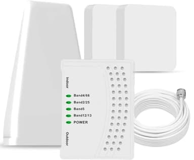 Cell Phone Booster for All U.S. Carriers, Up to 7000Sq.Ft,Cell Booster for Home with 2 Indoor Antennas,Boosts 5G 4G LTE for Band 2/4/5/12/13/17/25/66, FCC Approved Cell Phone Signal Booster (Ivory)