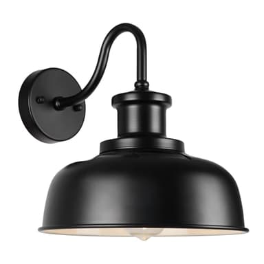 Diyel Solar Barn Light for Outside, Dusk to Dawn Outdoor Wall Lights Solar Powered, Farmhouse Exterior Wall Sconce, Industrial Outside Lighting Fixture, Rustic Lantern for Garage, Barn, Shed