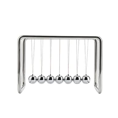 CERROPI Newtons Cradle Pendulum with 7 Balls, Classic Swing Newton Balance Ball, 30+ Sec Swingtime, Science Physics Gadget, Desk Toys & Office Gadgets for Desk Decorations