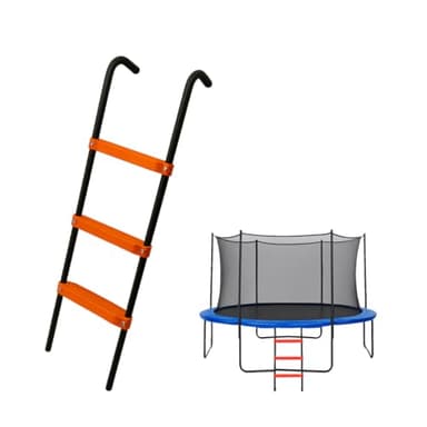 N1Fit Trampoline Ladder - Universal 3-Step Trampoline Steps Supporting up to 220 lbs - Powder Coated & UV Treated Trampoline Stairs Accessories for Kids All Weather Exposure - Sturdy & Safe Design