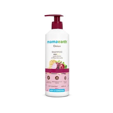 Mamaearth Onion Shampoo for Hair Growth & Loss Control | Moisturizing Gentle Scalp Cleanser with Plant Keratin | SLS & Paraben Free | 13.53 Fl Oz (400ml)