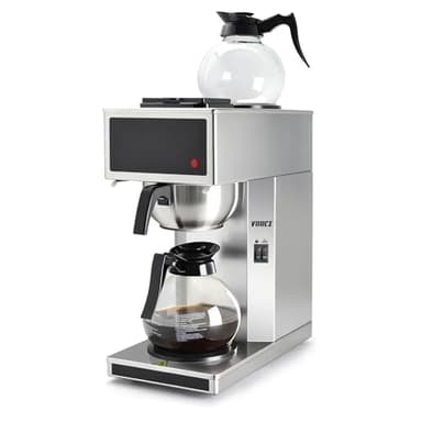 VONCI 1610W Commercial Coffee Maker, 12 Cup Drip Coffee Machine, 2 Glass Carafes and 2 Warmers, Stainless Steel Housing & Funnel, Industrial Coffee Maker for Offices, Hotels, Home