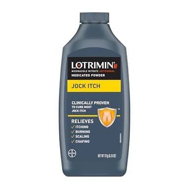 Lotrimin Antifungal Jock Itch Medicated Powder with Miconazole Nitrate, Jock Itch Treatment for Men, Women, and Kids Over The Age of 2, 6.25 oz Bottle