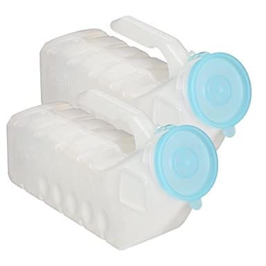 MedVance 1000ml Portable Urinals for Men, 2 Pack – Spill Proof Men's Urinal Bottle w/Glow in Dark & Leak-Proof Lid – Easy-Grip Durable Pee Bottles for Men - Versatile Male Pee Bottle for Elderly Care